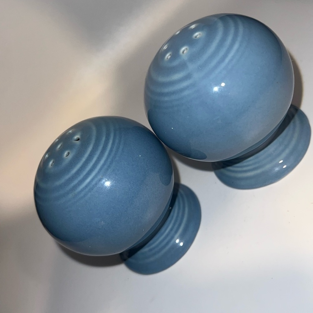Fiesta Homer Laughlin blue Salt & Pepper! Perfect condition!